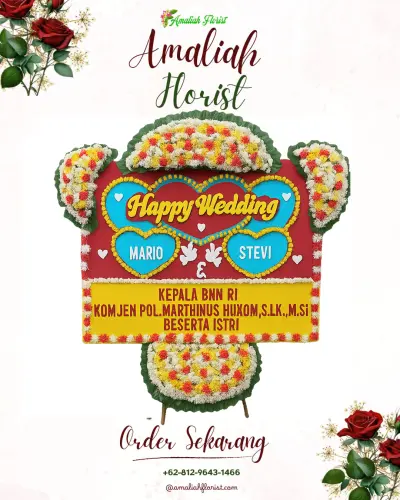 Karangan Papan Bunga Pernikahan di Jatiluwih